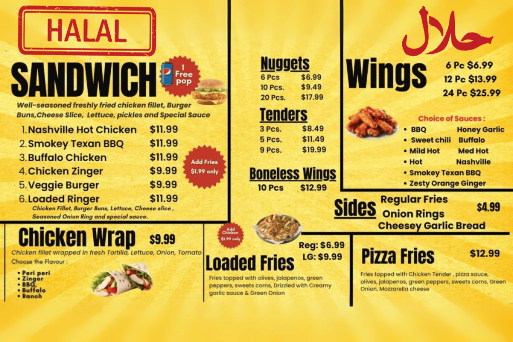 How is Our Menu 100% Halal for Pizza & Burgers in Kitchener?
